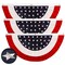 G128 - 3 Pack: USA Pleated Fan Flag 1.5x3FT Star Center Embroidered Polyester Stars and Stripes